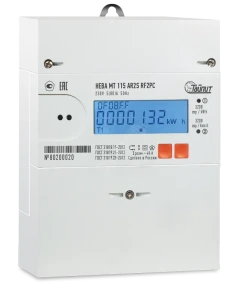 Счетчик электроэнергии однофазный НЕВА МТ115 AR2S RF2PC 5(80)A 66 регион ФЛ Счетчик электроэнергии однофазный НЕВА МТ115 AR2S RF2PC 5(80)A 66 регион ФЛ