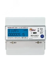 Счетчик электроэнергии НЕВА МТ 324 1.0 AR E4BSC28 трехфазный многотарифный 5(80) класс точности 1.0/2.0 D ЖКИ RS485 регион 63 Счетчик электроэнергии НЕВА МТ 324 1.0 AR E4BSC28 трехфазный многотарифный 5(80) класс точности 1.0/2.0 D ЖКИ RS485 регион 63