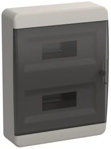 TEKFOR Корпус пластиковый навесной ЩРН-П-24 IP41 черная прозрачная дверь IEK TEKFOR Корпус пластиковый навесной ЩРН-П-24 IP41 черная прозрачная дверь IEK