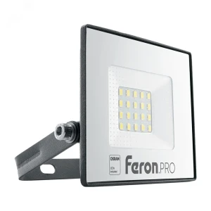 Прожектор светодиодный ДО-20w 6400К 1600Лм IP65 черный Feron.PRO Прожектор светодиодный ДО-20w 6400К 1600Лм IP65 черный Feron.PRO