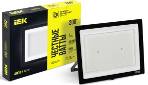 Прожектор светодиодный СДО 06-200 IP65 4000К черный IEK