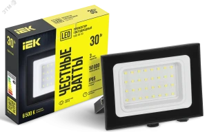 Прожектор СДО 06-30 светодиодный черный IP65 6500K IEK