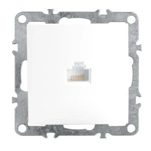 Розетка компьютерная одноместная (механизм) RJ-45, серия Эрна, белый, Stekker Розетка компьютерная одноместная (механизм) RJ-45, серия Эрна, белый, Stekker