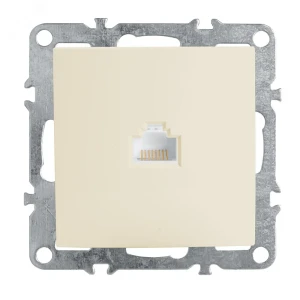 Розетка компьютерная одноместная (механизм) RJ-45, серия Эрна, слоновая кость, Stekker