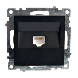 Розетка компьютерная 1-местная RJ-45, серия Катрин, черный,