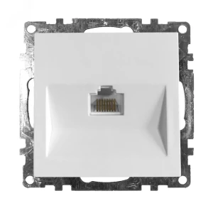 Розетка компьютерная 1-местная RJ-45, серия Катрин, белый,