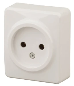 Розетка 2P, 16A-250В, ОУ, Эра Эксперт, сл.кость, 11-2201-02