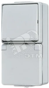 Розетка штепсельная SCHUKO накладная с выключателем IP44 Розетка штепсельная SCHUKO накладная с выключателем IP44