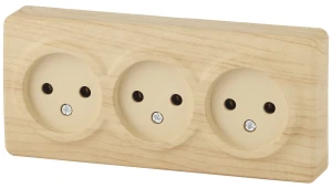 Розетка 3х2P, 16A-250В, ОУ, Эра Эксперт, сосна, 11-2207-11 Розетка 3х2P, 16A-250В, ОУ, Эра Эксперт, сосна, 11-2207-11