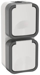 Розетка 2-местная вертикальная TORS 16А IP55 белый