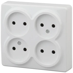Розетка 4х2P, 16A-250В, ОУ, Эра Эксперт, белый, 11-2210-01 Розетка 4х2P, 16A-250В, ОУ, Эра Эксперт, белый, 11-2210-01