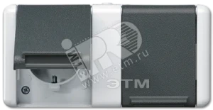 Розетка двойная горизонтальная SCHUKO 16A 250V накладная IP44