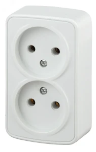 Розетка 2х2P, 16A-250В, ОУ, Polo, белый, 3-203-01