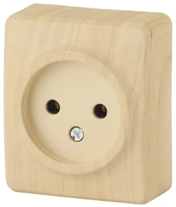Розетка 2P, 16A-250В, ОУ, Эра Эксперт, сосна, 11-2201-11
