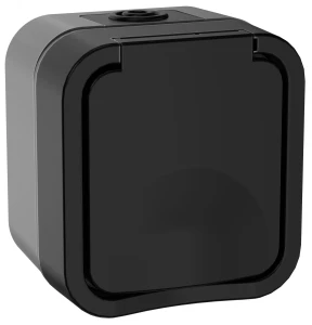 Розетка 1-местная с заземляющим контактом и крышкой TORS 16А IP55 графит Розетка 1-местная с заземляющим контактом и крышкой TORS 16А IP55 графит