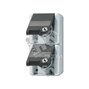 Розетка двойная SCHUKO 16A 250V с полем для надписи накладная IP44