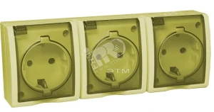 15 Aqua Розетка тройная 2Р+Е Schuko с крышками полупр. IP54 16А 250В винтовой зажим S15A сл. кость 15 Aqua Розетка тройная 2Р+Е Schuko с крышками полупр. IP54 16А 250В винтовой зажим S15A сл. кость
