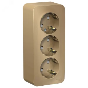 Розетка BLANCA наружная 3-я с заземлением со шторками с изоляционной пластиной 16А 250В титан Розетка BLANCA наружная 3-я с заземлением со шторками с изоляционной пластиной 16А 250В титан
