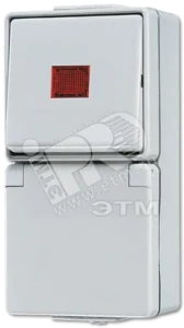 Розетка штепсельная SCHUKO накладная с контрольным выключателем IP44 Розетка штепсельная SCHUKO накладная с контрольным выключателем IP44