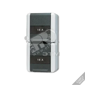Розетка двойная горизонтальная SCHUKO 16A 250V с полем для надписи IP44