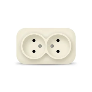 Розетка двухместная серия IONICH, б/з, о/у, 16А, 220В, слоновая кость (ivory)