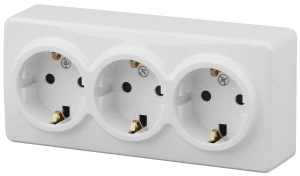 Розетка 3х2P+E Schuko со шторками, 16A-250В, ОУ, Эра Эксперт, белый, 11-2209-01 Розетка 3х2P+E Schuko со шторками, 16A-250В, ОУ, Эра Эксперт, белый, 11-2209-01