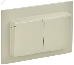 SKANDY Розетка 2-местная и крышкой 16А в сборе IP44 SK-R12B бежевый IEK