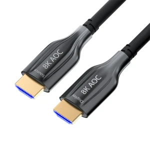 Кабель оптический HDMI 2.1 19М на 19М, 100 м., черный