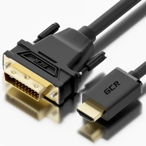 Кабель HDMI 19М на DVI 25М, 1.8 м., черный, позолоченные контакты