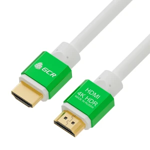 Кабель HDMI 2.0, Ultra HD 19М на 19М, 5 м., AL белый-зеленый