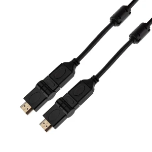 Кабель HDMI - HDMI с фильтрами, длина 2 метра, угловой 360 град (GOLD) (PVC пакет), 17-6204-3,