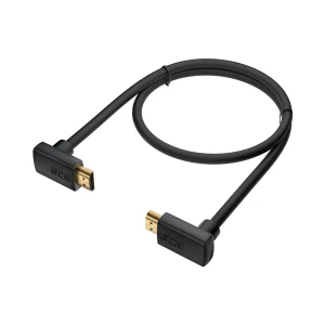 Кабель HDMI 2.0, Ultra HD 19M на 19M, 1 м., угловой, черный