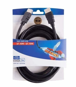 Кабель HDMI-HDMI, 3 м, Gold с ферритами, 439174,